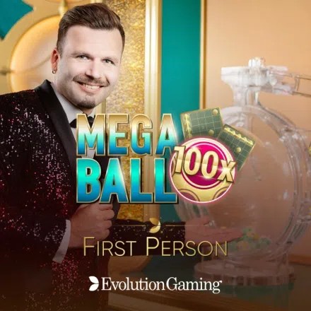 First Person Mega Ball logo by Evolution Frank Casino